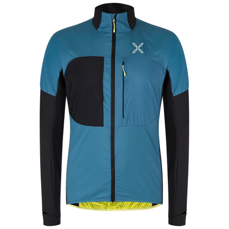 Felpa funzionale da uomo Montura Traccia Octa Maglia nero/turchese SteelBlue/SunnyLime