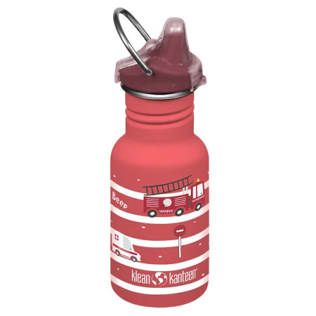 Bottiglia per bambini Klean Kanteen Kid Classic Narrow 12oz (w/ Kid Sippy Cap) rosso Fire Trucks