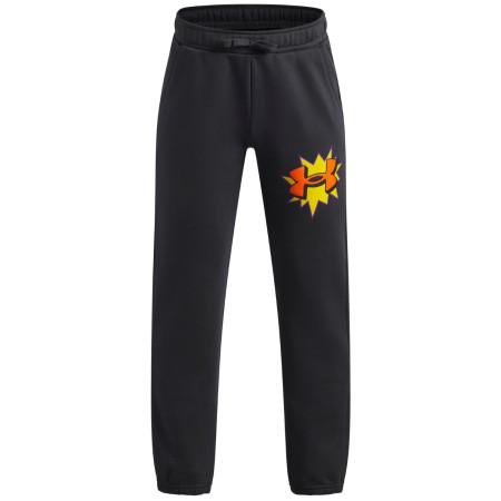 Pantaloni da bambino Under Armour UA B Rival FLC Graphics Jgr Anthracite grigio Anthracite / / Outrageous Orange
