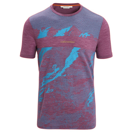 Maglietta funzionale da uomo Icebreaker Sphere II SS Tee Trail blu/viola Go Berry Heather