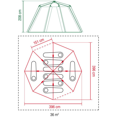 Grande tenda familiare Coleman Cortes Octagon 8