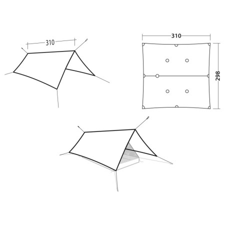 Telo per tenda Robens Vestis 3.10 x 2.92 Duo tarp UL