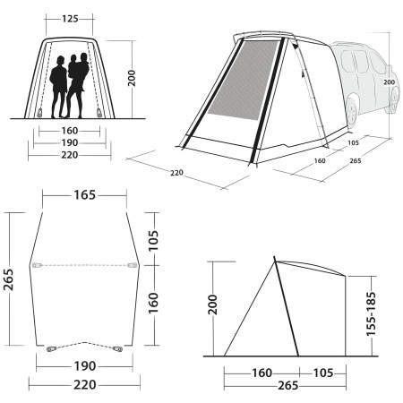 Tenda per minibus Outwell Sandcrest S