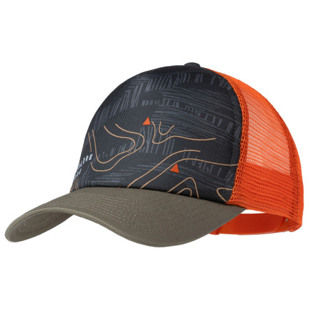 Berretto con visiera per bambini Buff Trucker Cap Youth verde/rosso Suber Multi