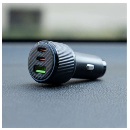 Adattatore Swissten Car Charger 2x USB-C PD + USB-A, 95 W + cabel USB-C / USB-C, 1 m