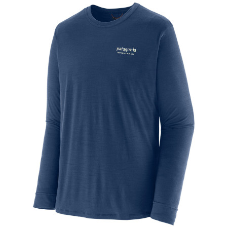 Maglietta da uomo Patagonia M's L/S Cap Cool Merino Blend Graphic Shirt blu Heritage Header: Clement Blue