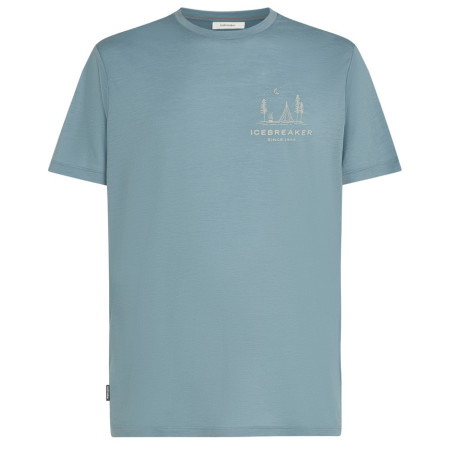Maglietta da uomo Icebreaker Men Merino 150 Tech Lite SS Tee Peaceful Pass azzurro Flint Blue