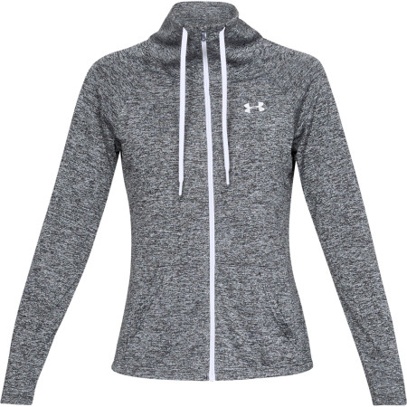 Felpa da donna Under Armour Tech Twist FZ nero Black/White/MetallicSilver