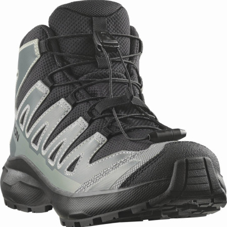 Scarpe da bambino Salomon Xa Pro Mid Wp J Black-Sedona Sage-Wrought Iron