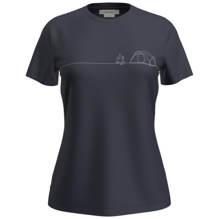 Maglietta sportiva da donna Icebreaker W Mer 150 Tech Lite SS Tee Single Line C blu scuro Midnight Navy