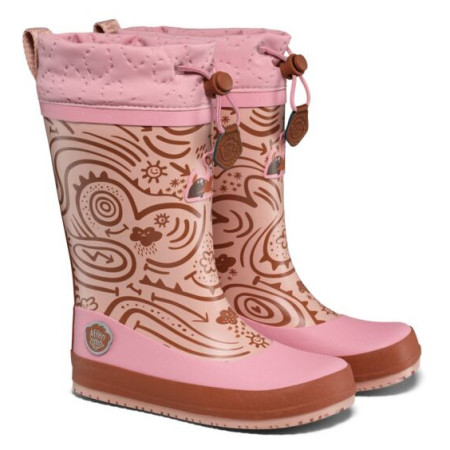 Stivali da pioggia per bambini Affenzahn Rainboot Vegan Puddly Deer rosa Deer