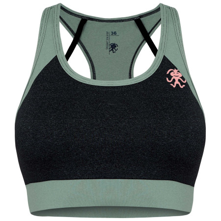 Reggiseno sportivo Rafiki Corona nero/verde GraniteGreen