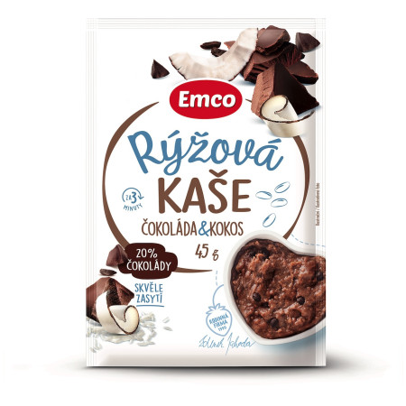 Porridge Emco Porridge di riso cioccolato e cocco 45g