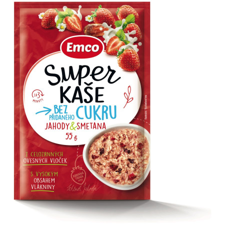 Porridge Emco Super porridge fragole/panna 55g