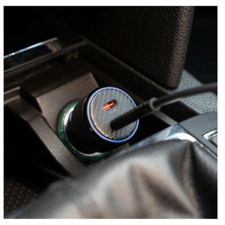 Adattatore Swissten Car Charger 2X USB-C PD, 50W + cabel USB-C / USB-C, 1 m