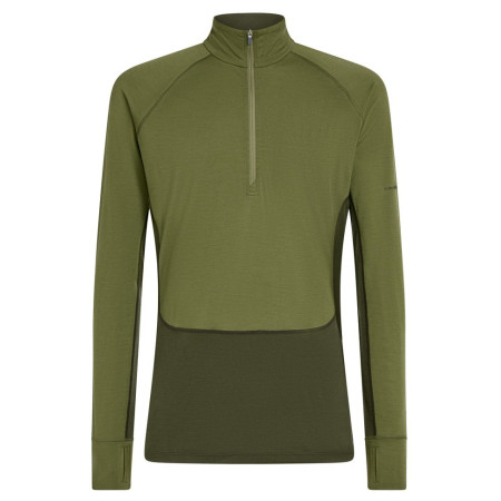 Maglietta funzionale da uomo Icebreaker Men Mer 200 ZoneKnit LS Half Zip verde scuro Dkloden/Spha/Cb