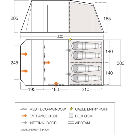 Tenda familiare Vango Lismore TC 450 Package