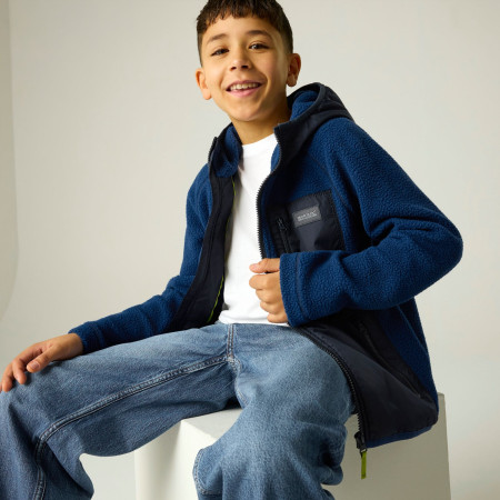 Felpa da bambino Regatta Munro Hybrid Jacket AviBlueNavy
