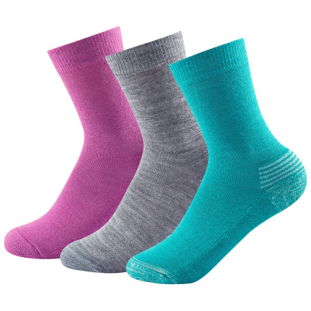 Calzini per bambini Devold Daily Medium Kid Sock 3PK rosa GirlMix