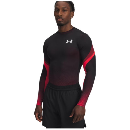 Maglietta da uomo Under Armour Heatgear Sub Crew Ls rosso/nero Red/Black/White