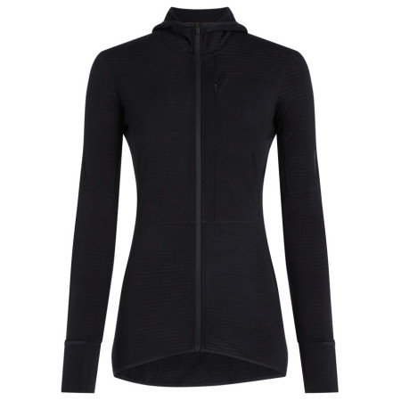 Felpa tecnica da donna Icebreaker Women Merino Blend 200 RealFleece™ Descender LS Zip Hoodie nero Black