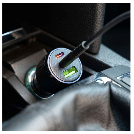 Adattatore Swissten Car Charger 2x USB-C PD + USB-A, 95 W + cabel USB-C / USB-C, 1 m