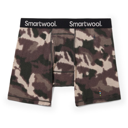 Boxer sportivi da uomo Smartwool M Merino Print Boxer Brief Boxed marrone dune blurred camo print
