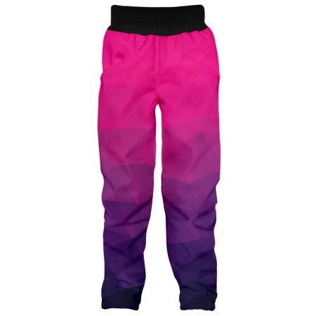 Pantaloni softshell per bambini WAMU Mozaika purple rosa/porpora