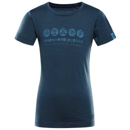 Maglietta da bambino Alpine Pro Mereno 2 blu MOROCCAN