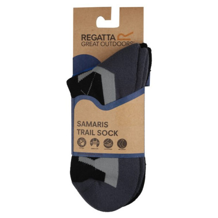 Calzini da uomo Regatta 2pk Outdoor ActvSck nero/grigio Black/Hawaii
