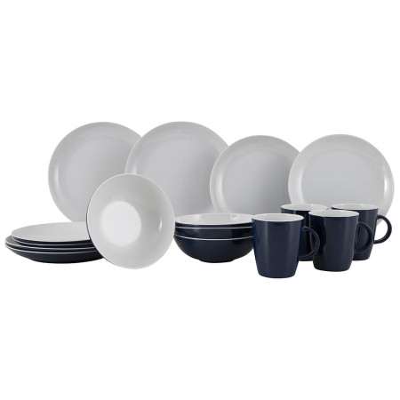 Set di stoviglie Gimex Solid Line Blue/White 16 pcs blu blue/white
