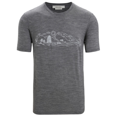Maglietta funzionale da uomo Icebreaker Tech Lite II SS Tee Nature Sprint grigio Gritstone Heather