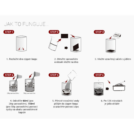 Autoriscaldamento Adventure Menu SET 5x60g + Zipper bag