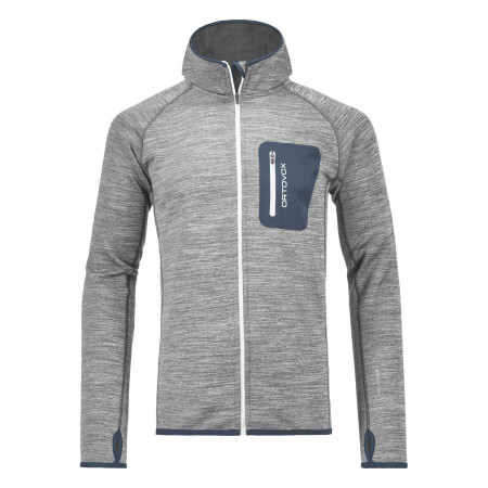 Felpa da uomo Ortovox Fleece Melange Hoody grigio chiaro GrayBlend
