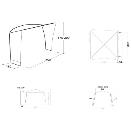Verande per tende e tendalini Outwell Fastlane 300 Vehicle Connector with door