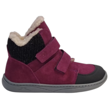 Scarpe barefoot per bambini beBare 3555TY Bordeaux rosa/porpora BORDEAUX