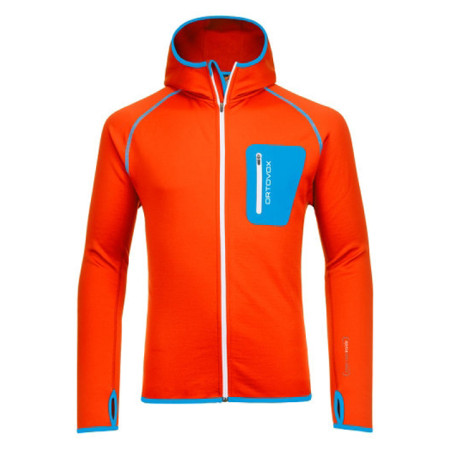 Felpa da uomo Ortovox Merino Fleece Hoody arancione CrazyOrange