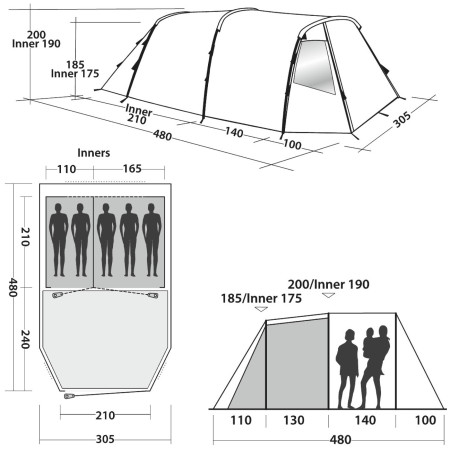 Tenda familiare Easy Camp Huntsville 500