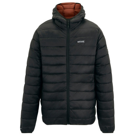 Giacca trapuntata da uomo Regatta Hooded Marizion nero/marrone Blk(BurntHn)