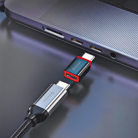 Adattatore Swissten Dataguard With Data Blocking USB-C (Male) / USB-C (Female)