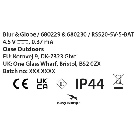 Catena luminosa Easy Camp Globe Light Chain