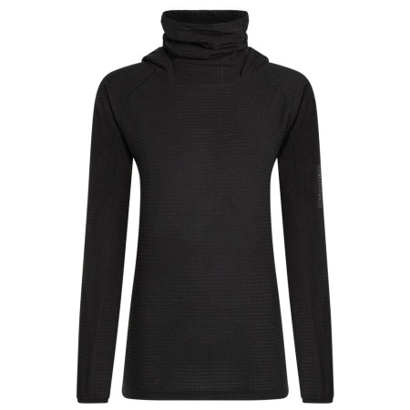 Felpa da donna Icebreaker Wom Mer 400 RealFleece Grid Pulover Hood nero Black