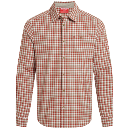 Camicie Craghoppers NosiLife Nuoro Check Long Sleeved Shirt arancione RedBeachChk
