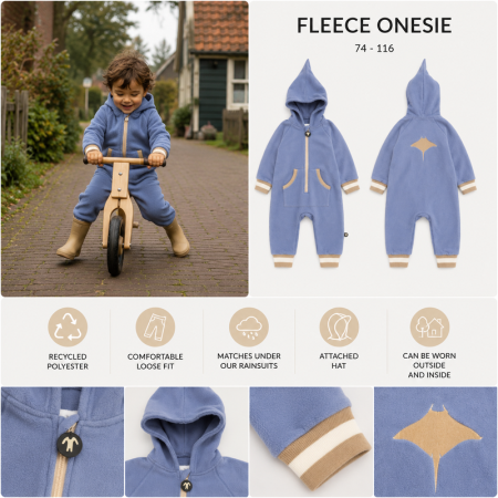 Tuta per bambini DucKsday Polar Fleece Twin/Blue