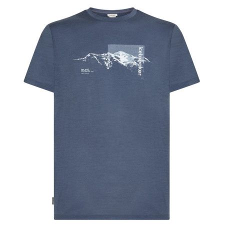 Maglietta funzionale da uomo Icebreaker Men M 150 Tech Lite SS Tee Pure Altitude grigio/blu Dawn