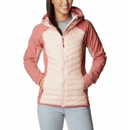 Giacca invernale da donna Columbia Powder Lite™ Hybrid Hooded Jacket rosa Peach Blossom, Dark Coral