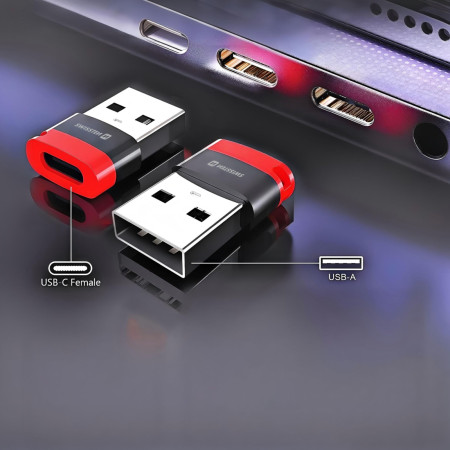 Adattatore Swissten Dataguard With Data Blocking USB-A (Male) / USB-C (Female)