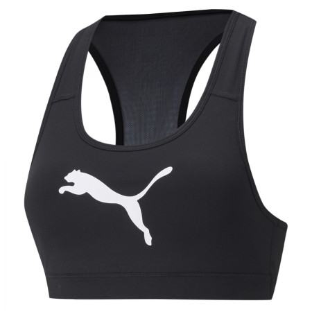Reggiseno sportivo Puma Mid Impact 4Keeps Graphic Bra PM nero/bianco black