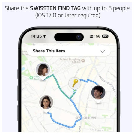 Localizzatore Swissten FindTag GPS Locator (with Apple Find My function)