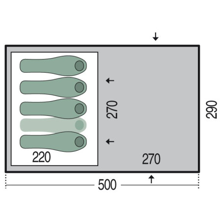 Tenda familiare Pinguin Omega 4